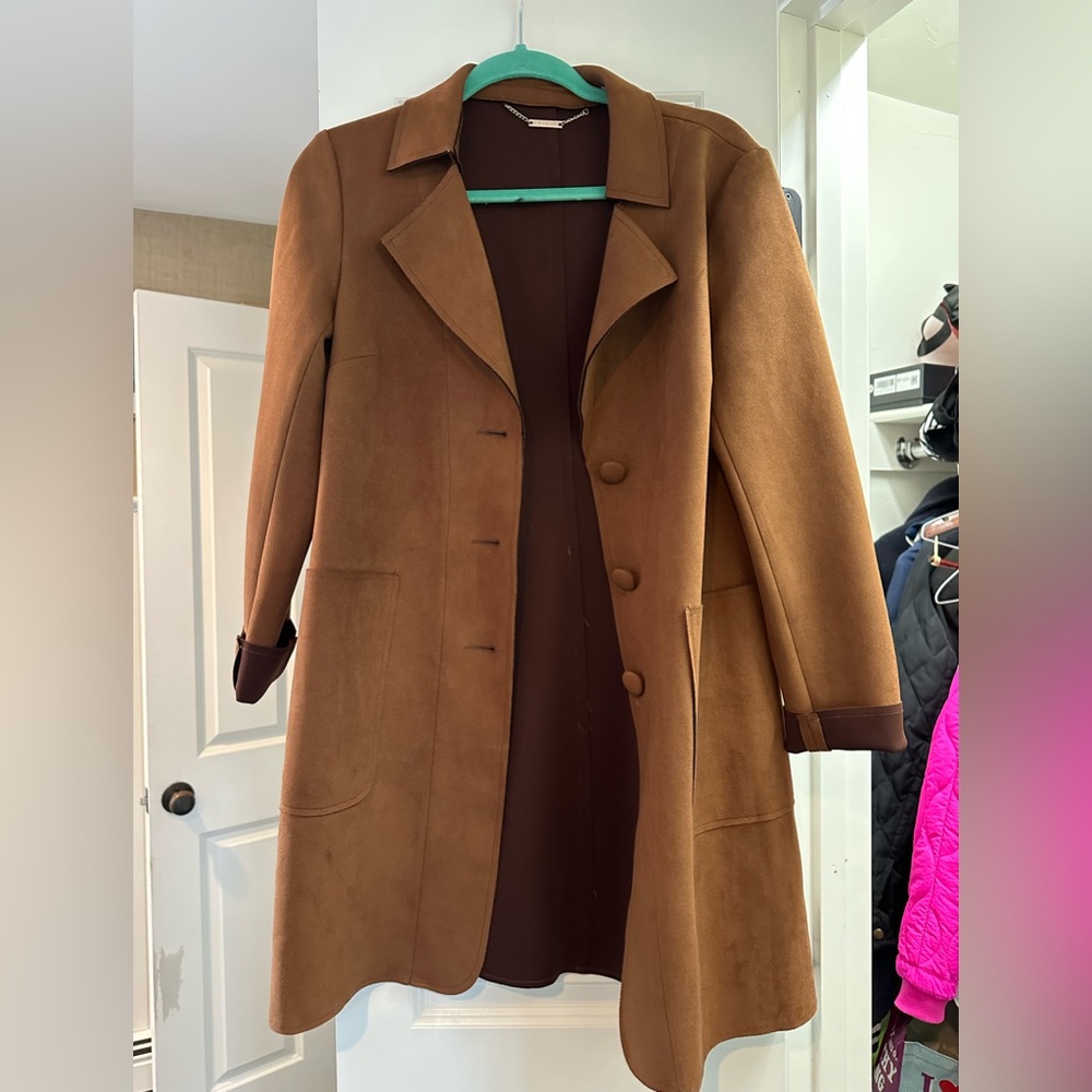 Tahari suede coat